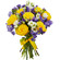 bouquet of yellow roses and irises. Ukraine