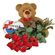 red roses with teddy and chocolates. Ukraine