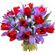 bouquet of tulips and irises. Ukraine